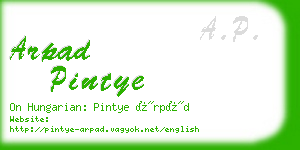 arpad pintye business card